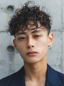 セプト 博多(SEPT.) ツイストスパイラルパーマ 眉毛カット 20代 ツーブロック 束感