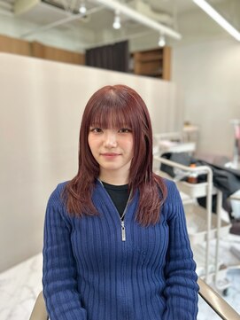 ガルボヘアー 心斎橋店(garbohair) 心斎橋プルエクステレイヤーハッシュカットボルドーカシス