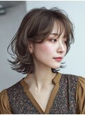 ミディアムレイヤー白髪ぼかしカラー30代40代50代60代