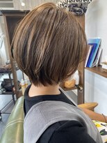 アースエレガンス 田町店(EARTH Elegance)&nbsp;丸みショート＊白髪ぼかしカラー×オリーブベージュ