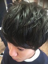 パティオンツー(PATIONN2)&nbsp;クセ毛風ふんわり軽ワザムーしすビングマッシュ黒髪男髪スタイル