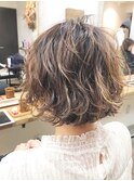 30代40代大人かわいい♪外国人風無造作カールショートボブ