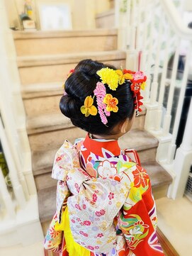 美容室 ティンカーベル 七五三 7歳