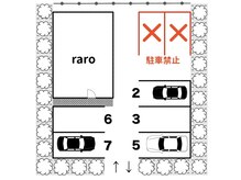 ラロ(raro)の雰囲気（※駐車場は、2～7番をご利用くださいませ。(右奥2台は駐車禁止)）