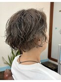 ツーブロックショートパーマスタイル