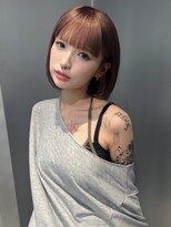 ペレ 梅田(PELE) ホワイトグレージュ/デジタルパーマ/チェリーブラウン