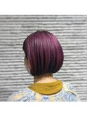 チェリーレッド暖色カラーボルドーワインレッドボブ