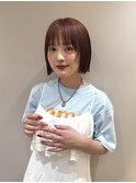 【山崎あゆみ】ぷつっとボブ　レッドブラウン