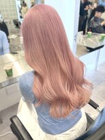 サンク 原宿 表参道(cinq) 原宿ピンクベージュケアブリーチレイヤーカットピンクカラー前髪