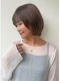 ひし形ショートボブ/似合わせカット/艶カラー30代40代p上尾