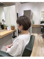 グロウ ヘアデザイン(grow)&nbsp;白髪ぼかしハイライトショートボブ