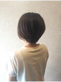 ナチュラルボブショート/前髪なしショート