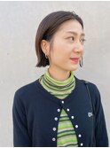 グレージュ　切りっぱなしボブ