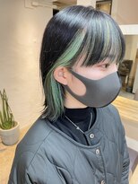 ソイ 下北沢(soi)&nbsp;【Mint Green】インナーカラー_ミントグリーン_フルバング_ボブ