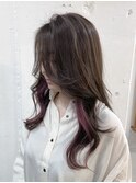 【イヤリングカラー】アッシュグレージュ×ベリーピンク♪