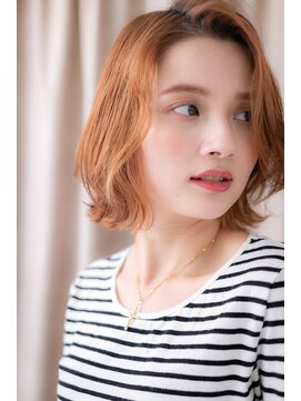 カバーヘア ブリス 上尾西口店(COVER HAIR bliss) ルミエールジンジャーくせ毛風金髪ボブウルフZ上尾10代20代30代