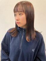ウル(uLu.) 【顔周りデザイン】デザインバング×艶感ブラウンカラー☆