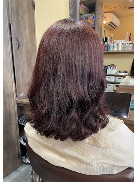 ルカポン(LucApon) ブリーチなしバイオレットピンクデジタルパーマスタイル