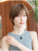 20代30代大人かわいい斜めバンググレージュカラー小顔前髪ボブ