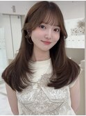 小顔レイヤーカット×ナチュラルグレージュ30代40代50代