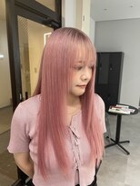 ナンバー 竪町(number+)&nbsp;20代30代ソフトウルフ肩ラインダブルカラーピンクカラー