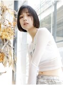 切りっぱなしボブ/アースカラー/ヘルシースタイル/センター北