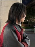 =メンズボブ/メンズロング/ダークアッシュ/ニュアンスパーマ