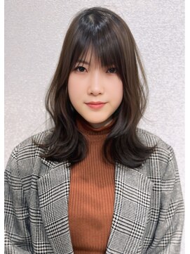 アイビー(ivy) ミディアム外ハネウェーブナチュラルオリーブベージュ20代30代