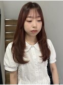 【 YOKE 】ロングレイヤーフェイスレイヤーピンクベージュ