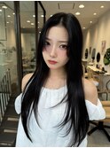 黒髪ロングレイヤー/フェイスレイヤー