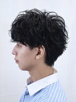 オーシャントーキョー 仙台(OCEAN TOKYO) シャドウ波巻きメンズパーマショートマッシュ黒髪仙台