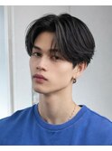 リバースセンターパート刈り上げセンターパートフェザーパーマ