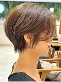 くびれショート/耳かけ/小顔/白髪ぼかし/ハンサムショート