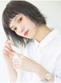 [CIECA.]ネイビーアッシュカラーの軽めボブ