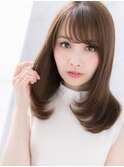 *LOREN*艶髪ブラウン大人かわいいヘルシーレイヤーセミディ