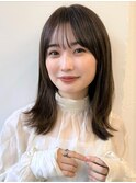 大人可愛い20代30代40代小顔ニュアンスストレート×ラテベージュ
