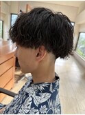 20代30代波巻き束感ショートツーブロックマッシュアップバング