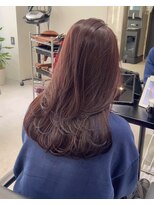 ソヨン 栄2号店(SOYON)&nbsp;黒髪/グレーベージュ/レイヤーロング/前髪パーマ/髪質改善