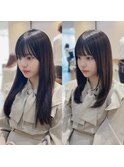 小顔顔まわりワンカールレイヤーふんわりミディアムヘア