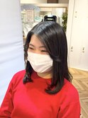 前髪似合わせカット×かき上げスタイル