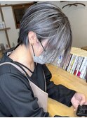 【筋感ハイトーン】脱白髪ホワイトバレイヤージュ×ブリーチ2回