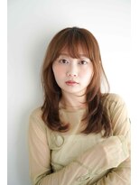 トクテ 高円寺(tokute) くびレイヤーエモージュ前髪モテベージュレイヤーミディ/高円寺