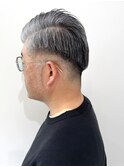 40代50代白髪メンズ　ワイルドオールバックスタイル