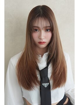 アンジェリカラボ 梅田店(ANGELICA LABO) 韓国風くびれレイヤーカット×グレージュ×透明感ブラウン川又