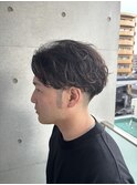 30代40代50代【ツーブロセンターパート】パーマ/メンズカット