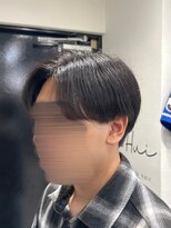 フイ 新宿3丁目(Hui)&nbsp;フェザーパーマ/グレーブルーカラー／刈り上げショートパンク