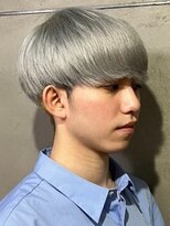 ディスイズバーバー(THIS IS BARBER)&nbsp;ブリーチ マッシュ ハイトーン ホワイトグレージュ 20代