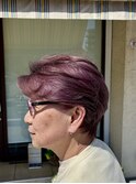 耳かけショート#明るい白髪染め#ひし形#大人かっこいい