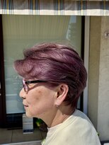 ヘアアーク(HAIR arc)&nbsp;耳かけショート#明るい白髪染め#ひし形#大人かっこいい