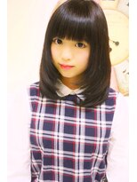 メイズ(MAZE)&nbsp;暗髪厚めバング内巻きふわミディ【メイズ・鍛原志行】